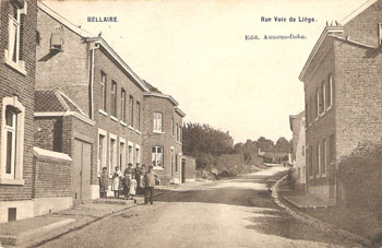 La voie de Liége à Bellaire sur une carte postale ancienne
