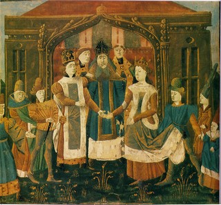 mariage de Sigebert et Brunehaut sur un manuscrit du XV siècle