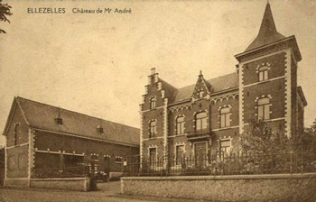 Le château André à Ellezelles sur une carte postale ancienne