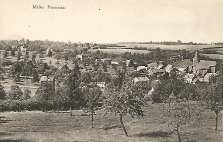 Panorama de Melen sur une carte postale ancienne