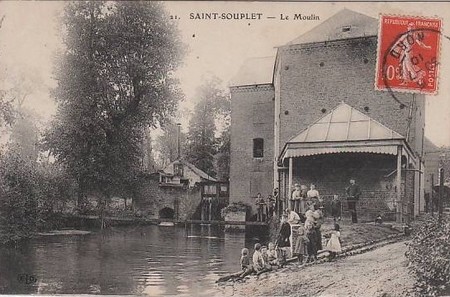 le Moulin Leblond sur une carte postale ancienne de Saint-Souplet